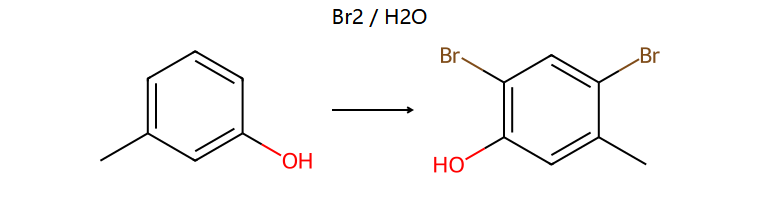 m-cresol Br2/H2O