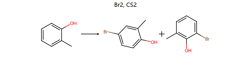 o-cresol Br2/CS2
