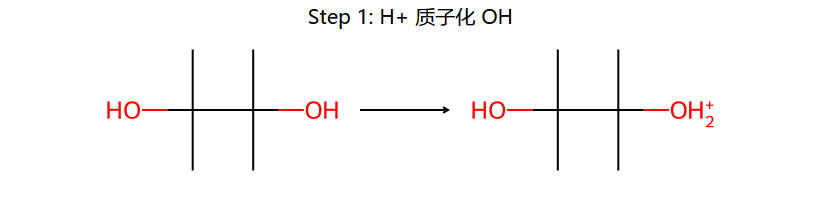 Pinacol step 1: 质子化