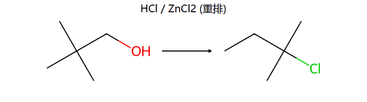 neopentyl + HCl/ZnCl2 重排