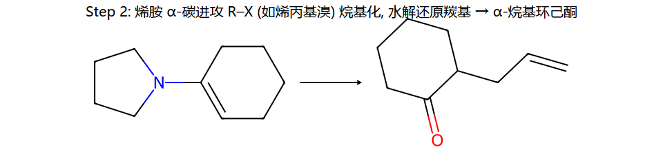 enamine step 2: α-碳烷基化
