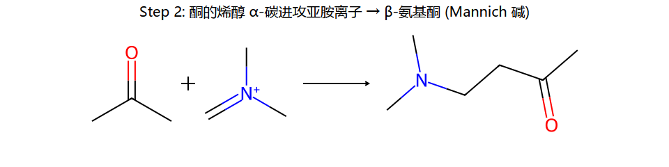 Mannich step 2: 烯醇 α-碳进攻