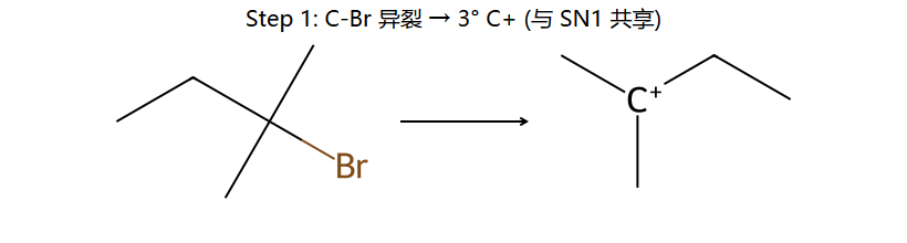 E1 Step 1: 异裂给 3° C+